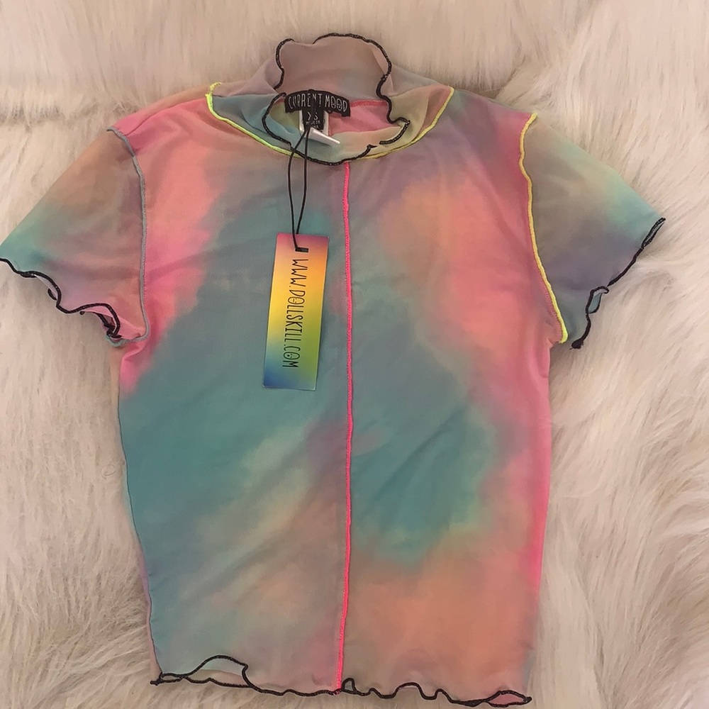Dolls Kill- Current Mood! Rainbow top! Brand new with tags!
